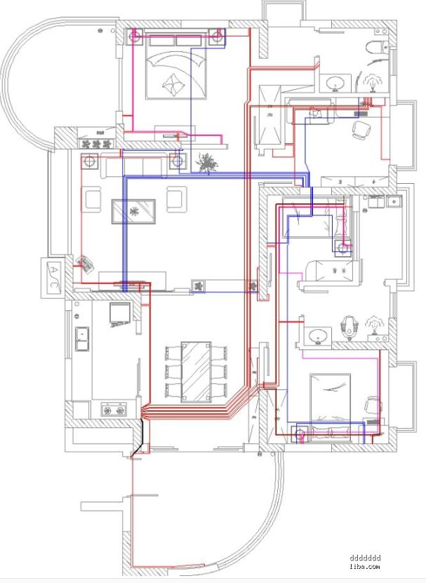 房子装修电路埋线路图图片