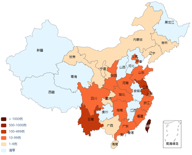 疫情最新数据分布图图片